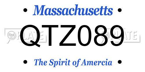 QTZ089 Massachusetts License Plate