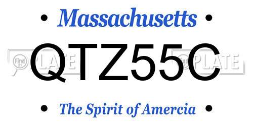 QTZ55C Massachusetts License Plate