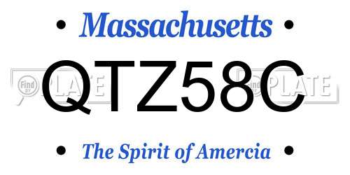 QTZ58C Massachusetts License Plate