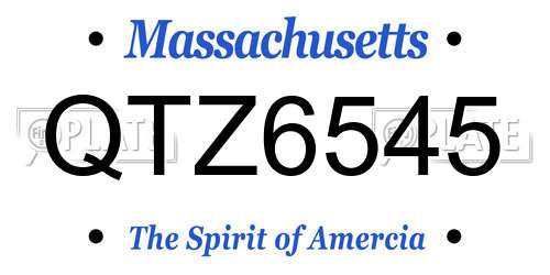 QTZ6545 Massachusetts License Plate