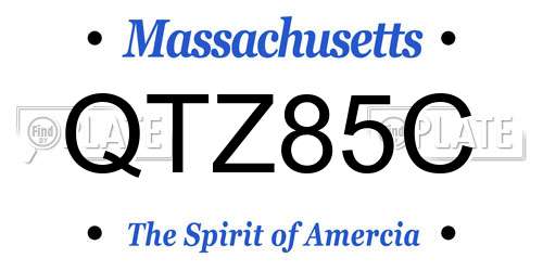 QTZ85C Massachusetts License Plate