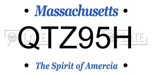 QTZ95H Massachusetts License Plate