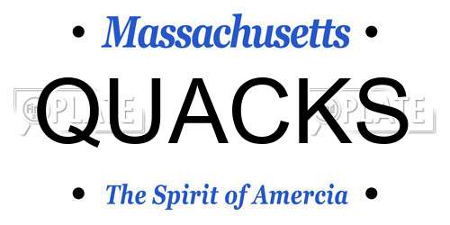 QUACKS Massachusetts License Plate