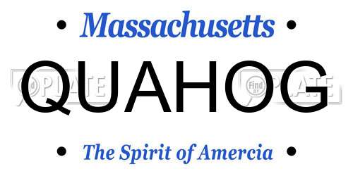 QUAHOG Massachusetts License Plate