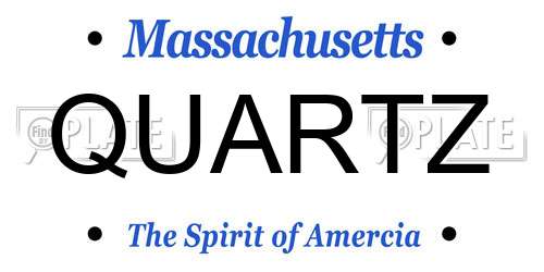QUARTZ Massachusetts License Plate