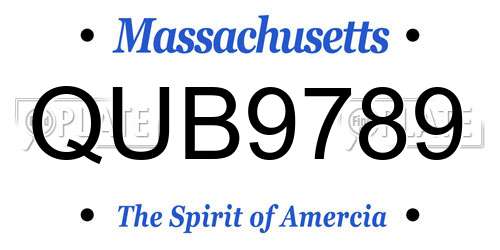 QUB9789 Massachusetts License Plate