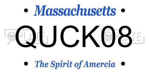 QUCK08 Massachusetts License Plate