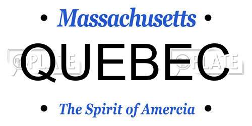 QUEBEC Massachusetts License Plate