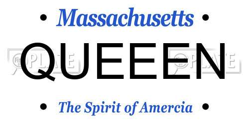QUEEEN Massachusetts License Plate