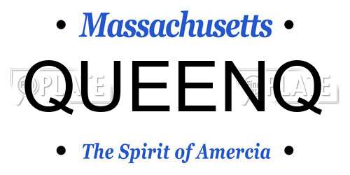 QUEENQ Massachusetts License Plate