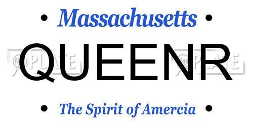 QUEENR Massachusetts License Plate