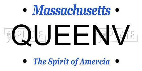 QUEENV Massachusetts License Plate