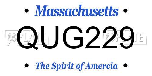 QUG229 Massachusetts License Plate