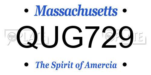 QUG729 Massachusetts License Plate