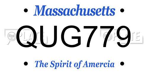 QUG779 Massachusetts License Plate