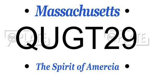 QUGT29 Massachusetts License Plate