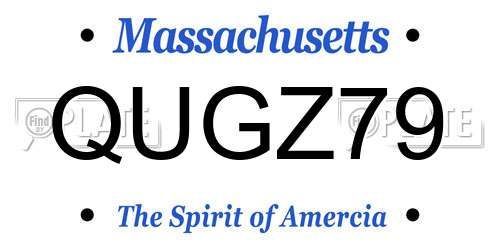 QUGZ79 Massachusetts License Plate