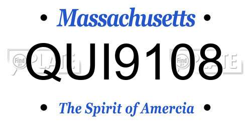 QUI9108 Massachusetts License Plate