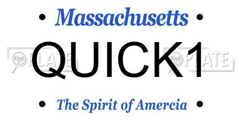 QUICK1 Massachusetts License Plate
