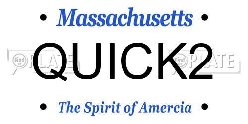 QUICK2 Massachusetts License Plate