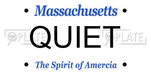 QUIET Massachusetts License Plate