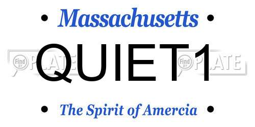 QUIET1 Massachusetts License Plate