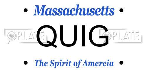 QUIG Massachusetts License Plate