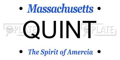 QUINT Massachusetts License Plate