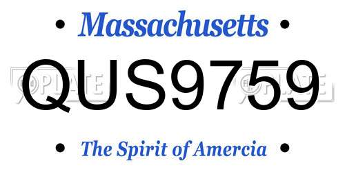 QUS9759 Massachusetts License Plate