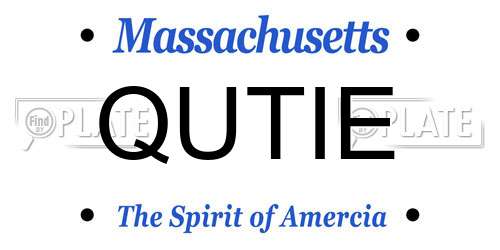 QUTIE Massachusetts License Plate