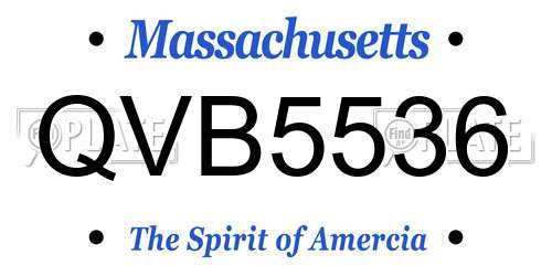 QVB5536 Massachusetts License Plate