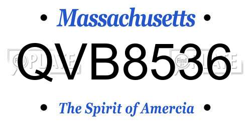 QVB8536 Massachusetts License Plate