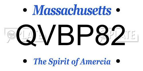 QVBP82 Massachusetts License Plate