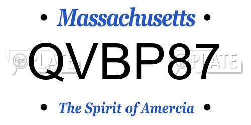 QVBP87 Massachusetts License Plate