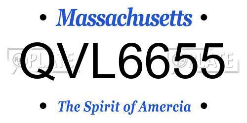 QVL6655 Massachusetts License Plate