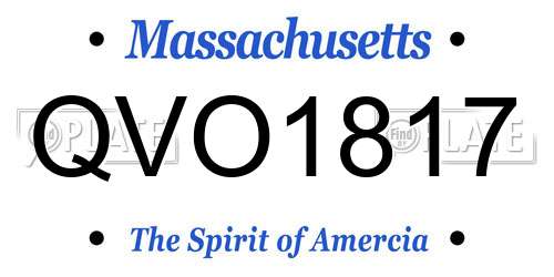 QVO1817 Massachusetts License Plate