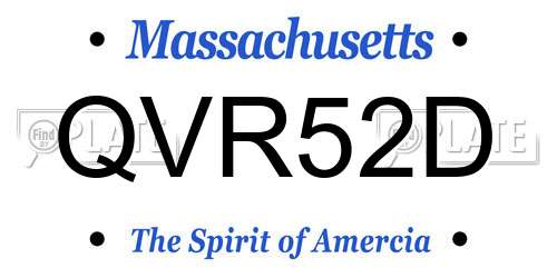 QVR52D Massachusetts License Plate