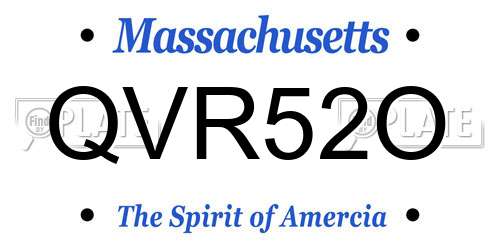QVR52O Massachusetts License Plate