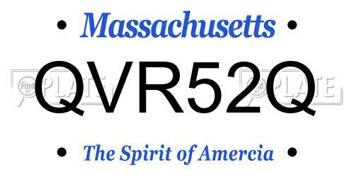 QVR52Q Massachusetts License Plate