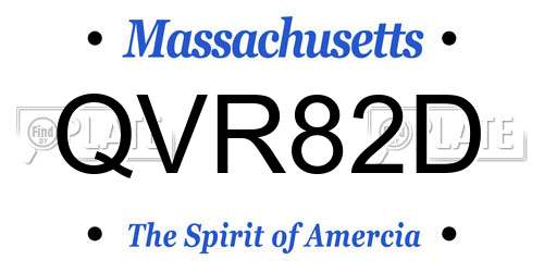 QVR82D Massachusetts License Plate