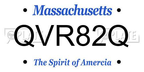 QVR82Q Massachusetts License Plate