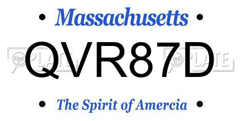 QVR87D Massachusetts License Plate