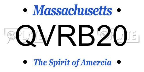 QVRB20 Massachusetts License Plate