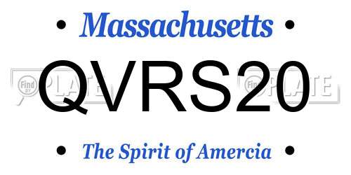QVRS20 Massachusetts License Plate