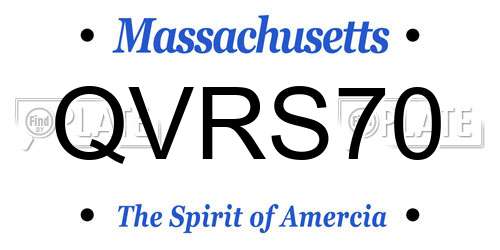QVRS70 Massachusetts License Plate