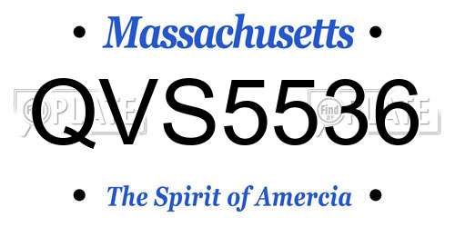 QVS5536 Massachusetts License Plate