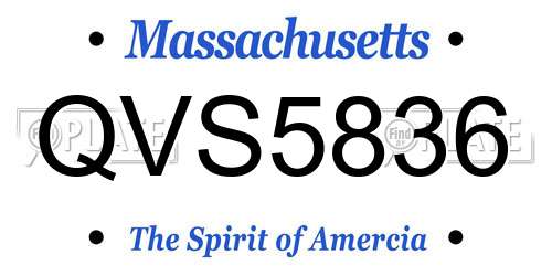 QVS5836 Massachusetts License Plate