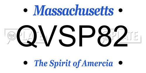 QVSP82 Massachusetts License Plate