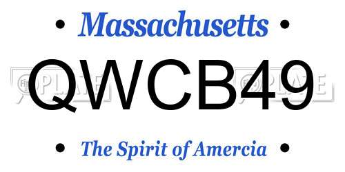 QWCB49 Massachusetts License Plate