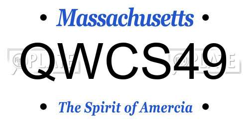QWCS49 Massachusetts License Plate